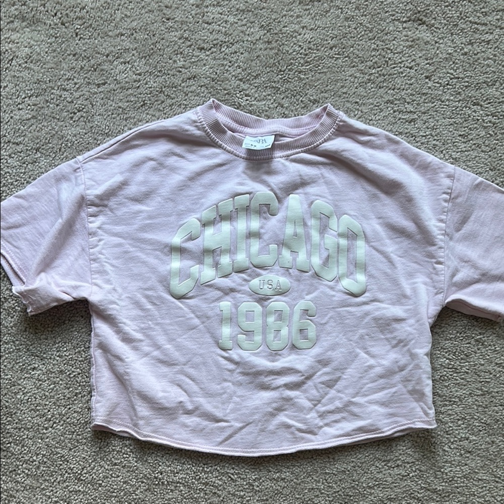 Girls Zara Pink Short Sleeve Tee with Graphic Design